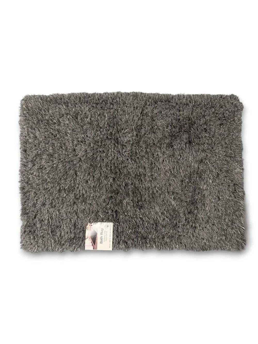 Nedia Home Shag Bath Rug Non-Skid Microfiber Dark Gray 17.5 x 24.5 NWT